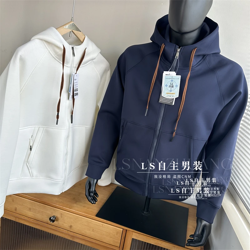 出外订单！柔软空气层面料高弹透气抗皱春季男士户外连帽夹克外套