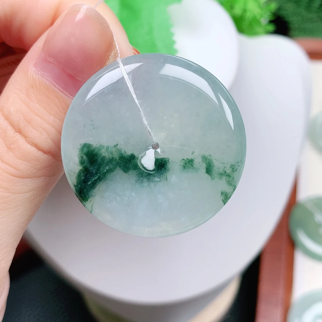 翡翠未镶嵌颈饰平安35.8-5.8