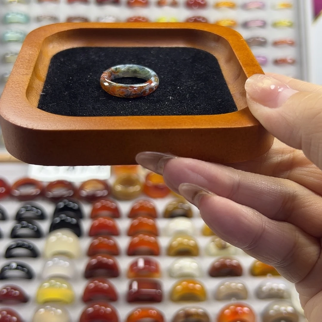 玛瑙/玉髓未镶嵌戒指B8不退换17.9港17+