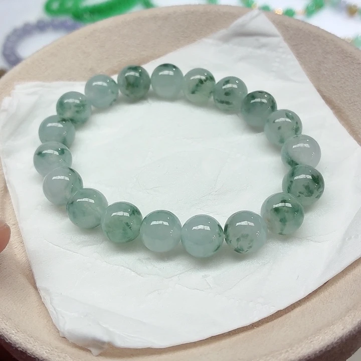 翡翠未镶嵌手链天然缅甸翡翠A货卡10