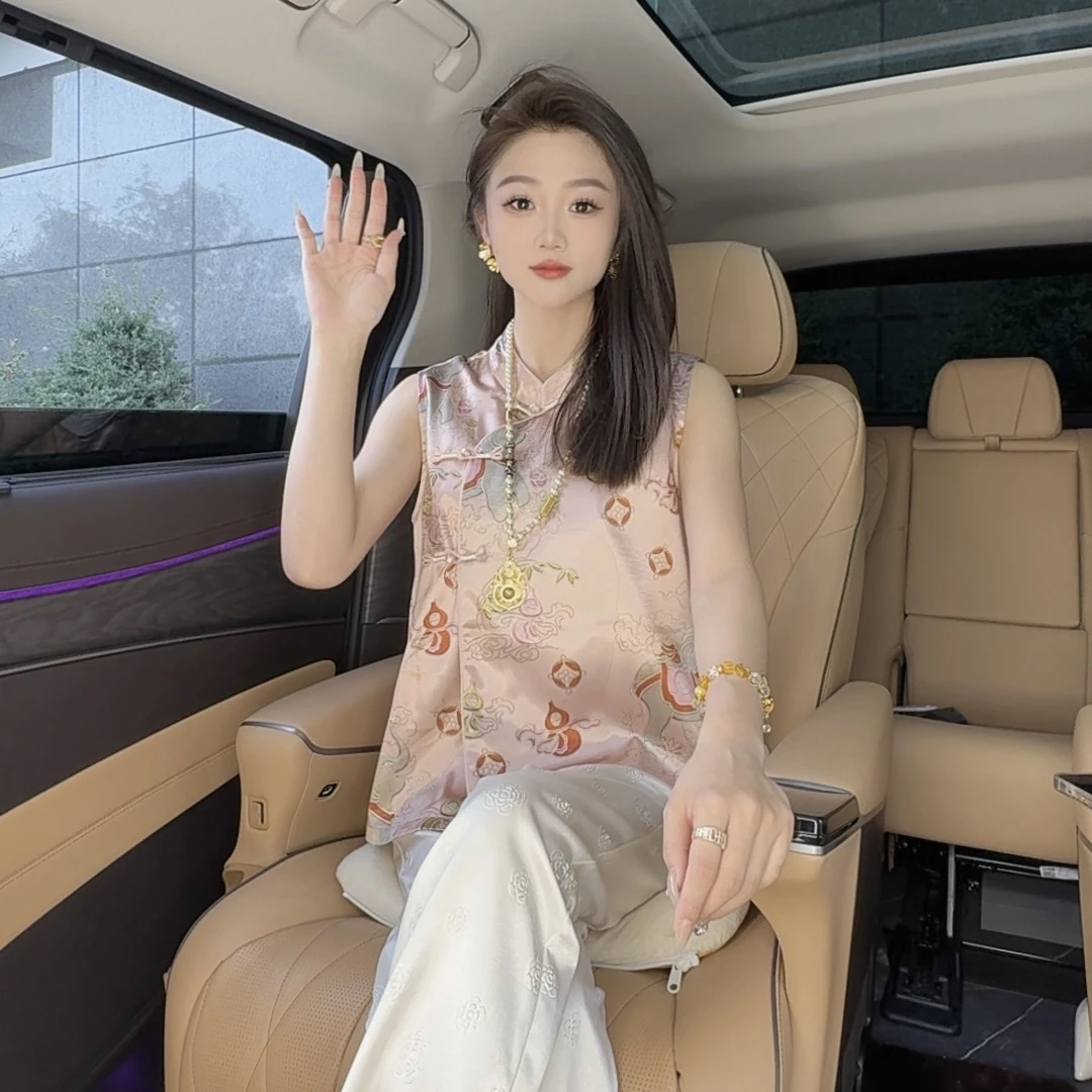 【走象成功】25年新中式国风清冷感高端提花气质上衣