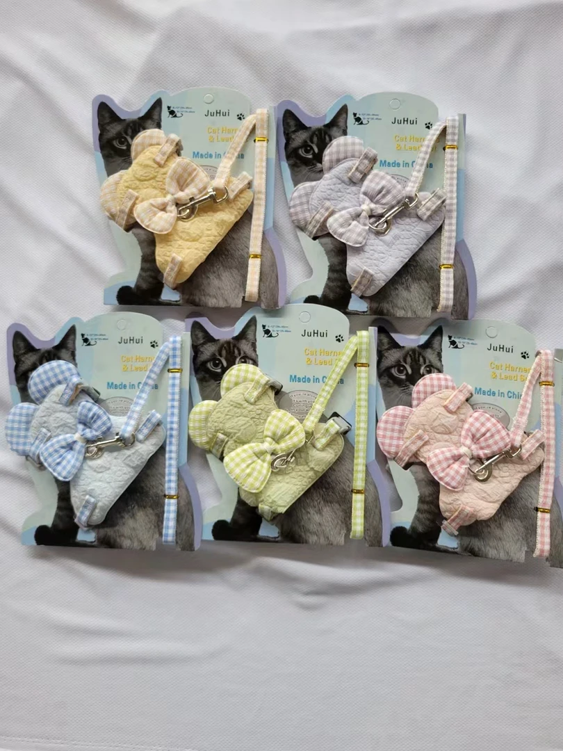 可爱蝴蝶结猫咪牵引绳