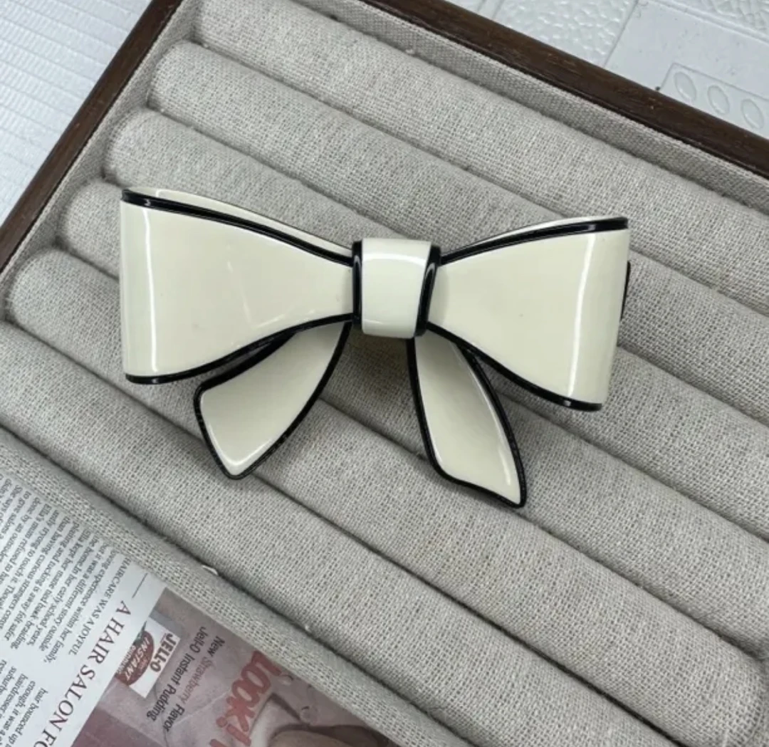 [卓菲]醋酸蝴蝶结小香风弹簧夹发夹 4192