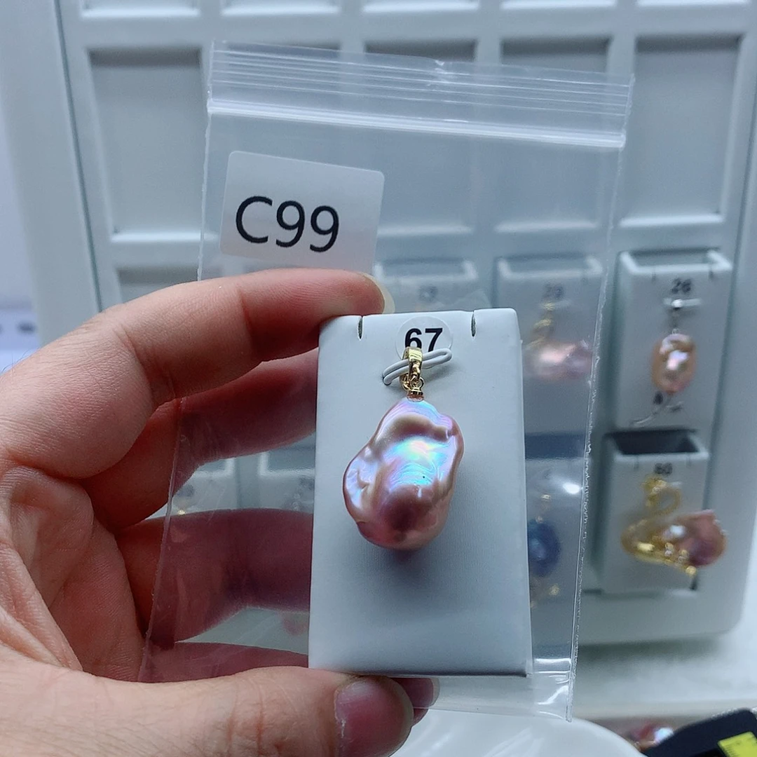 合金淡水珍珠吊坠(不含链)