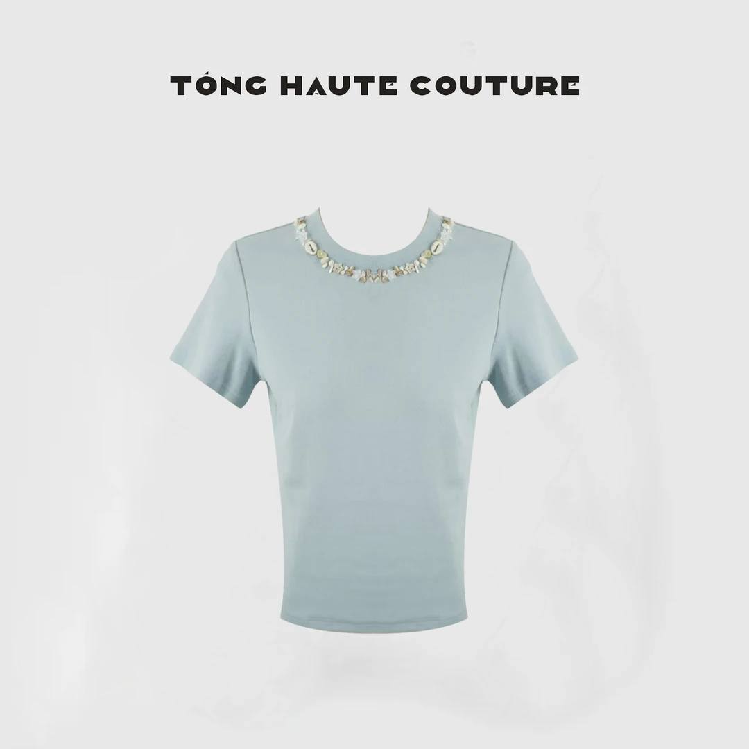 【潮声】25年春夏款时尚百搭个性小石子拼接T恤 YY170