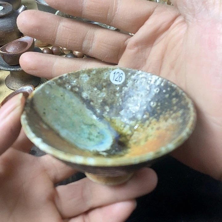 杯手工粗陶、柴烧茶器
