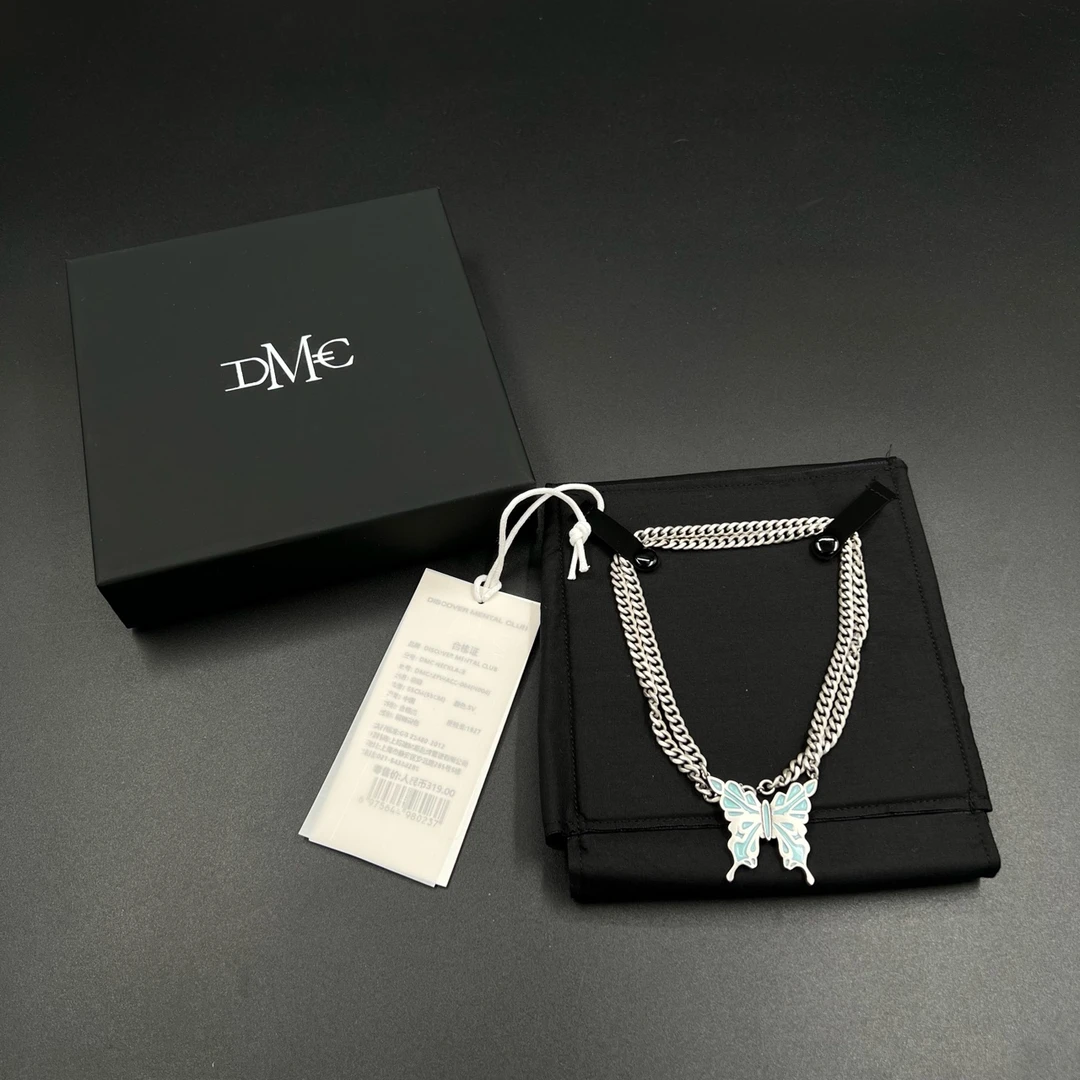 未使用 maje c63〔980237〕DMC 蓝色蝴蝶项链