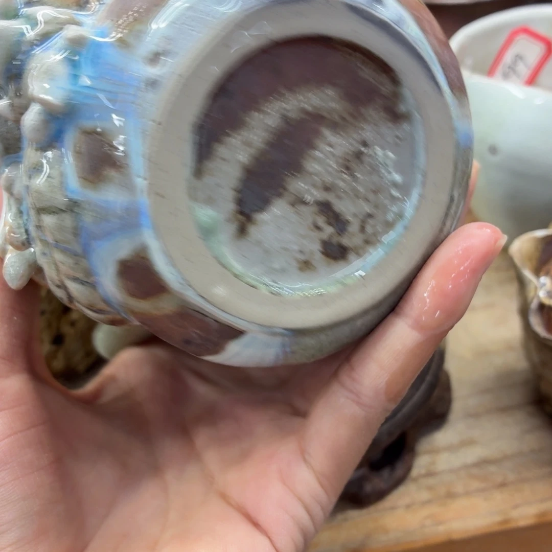 卡***比陶园柴烧精品高货036磕到了底部打磨 露白