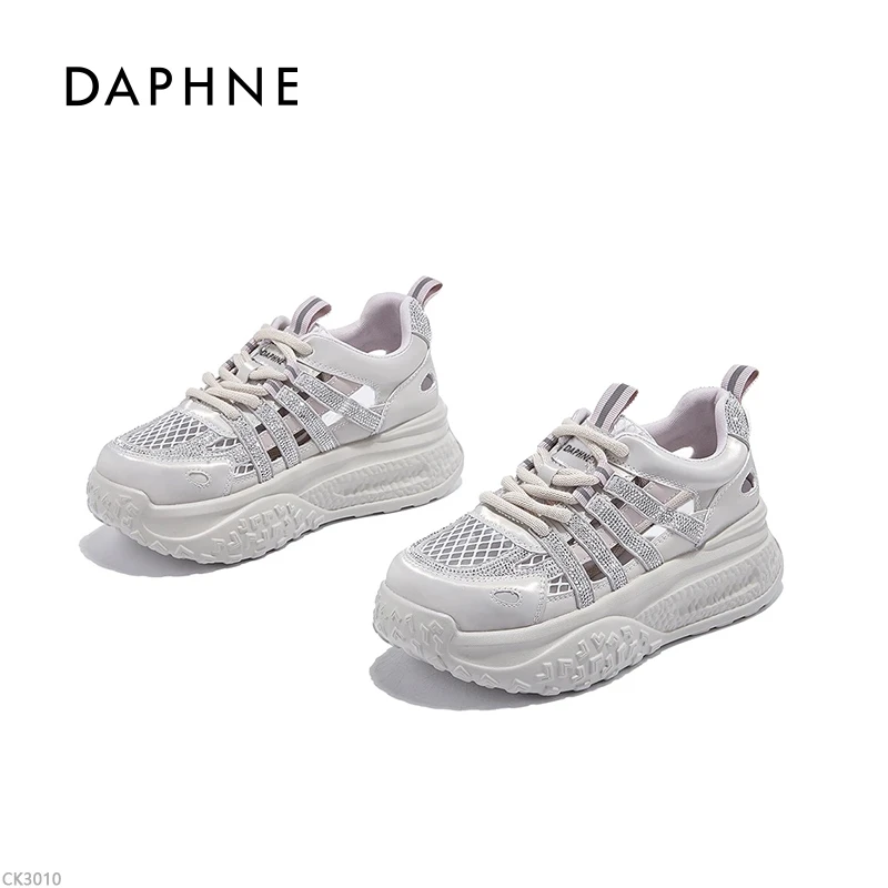 达芙妮镂空透气德训鞋女款2025夏季时尚新款厚底网面休闲运动鞋