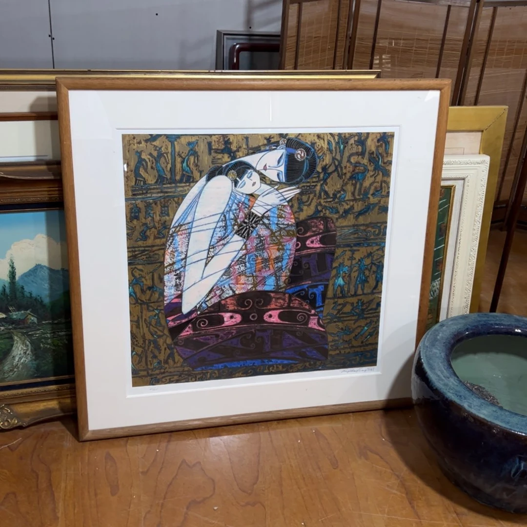 绘画用**K屏风框画茶空间设计