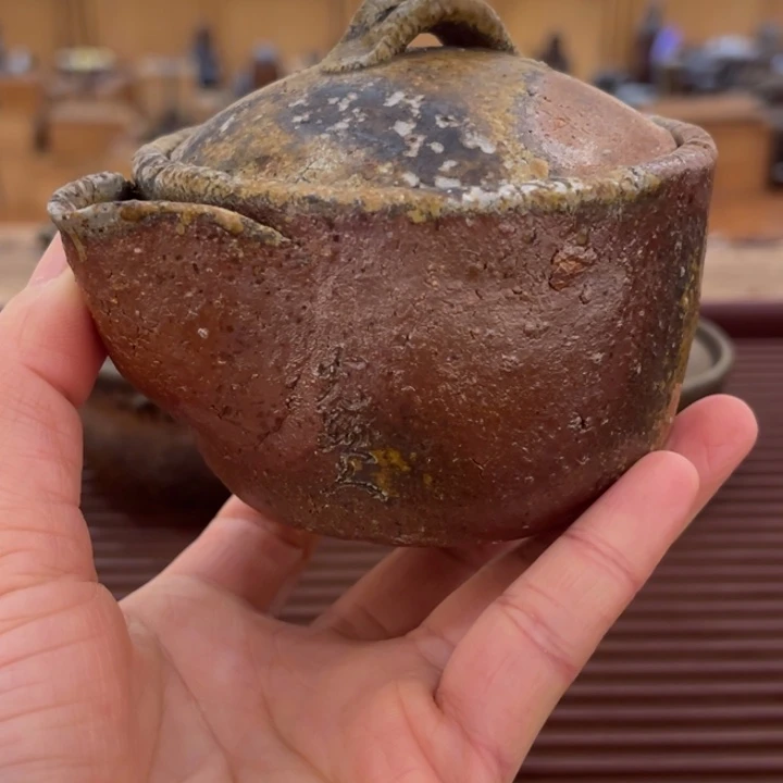 备前烧作品作品光显人盖子和水台窑粘