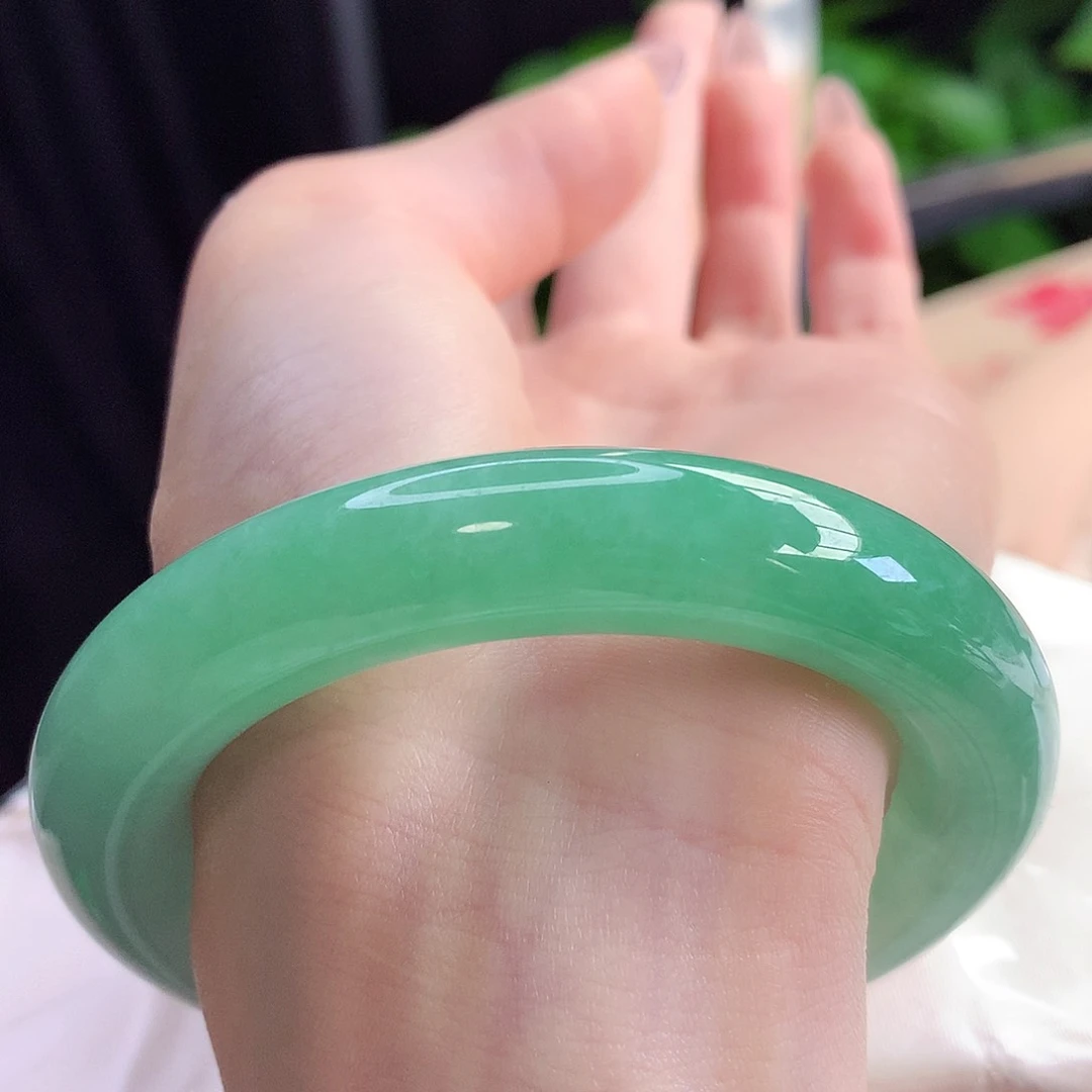 未镶嵌手镯翡翠天然A货翡翠55-56大万即视感 毕业款14号
