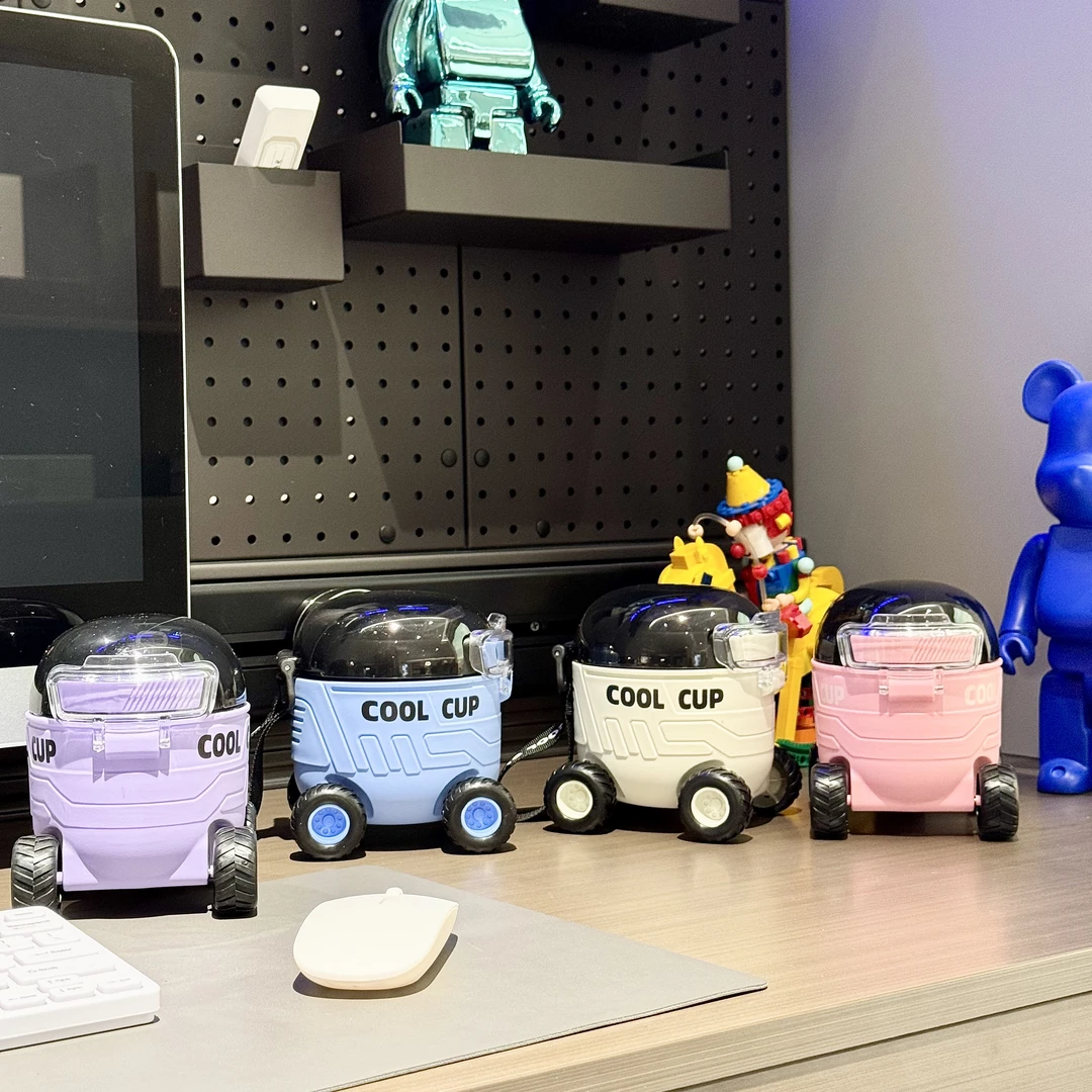 【晶晶乱炸拼手速】小汽车吸管杯个性夏季大容量耐热学生儿童水杯