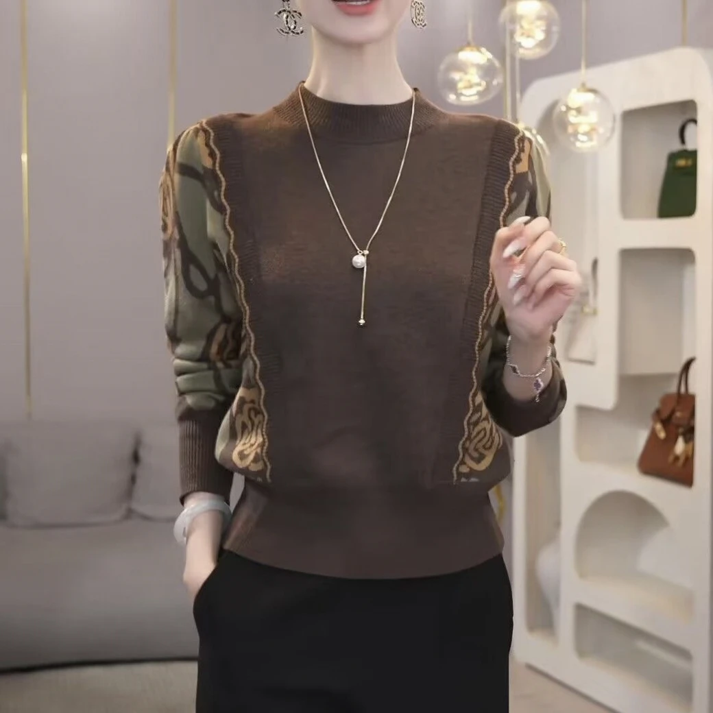 气质妈妈装秋冬新款洋气蝙蝠衫毛衣洋气百搭装中年女宽松打底上衣