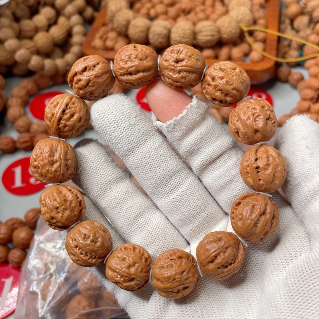 文玩核桃手串肉感粗筋小官帽18mm