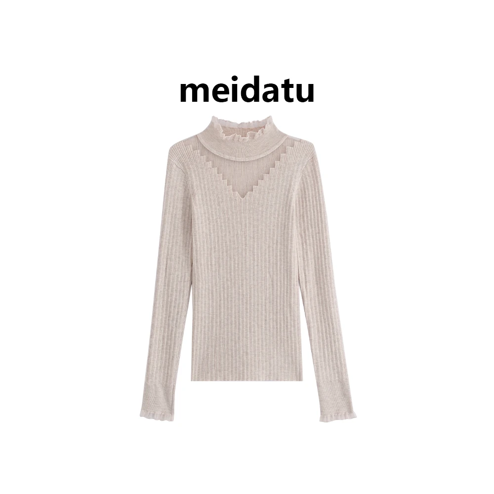 美哒兔（女神内搭）冬季网纱镂空蕾丝内搭毛衣（小个子版）cm1193