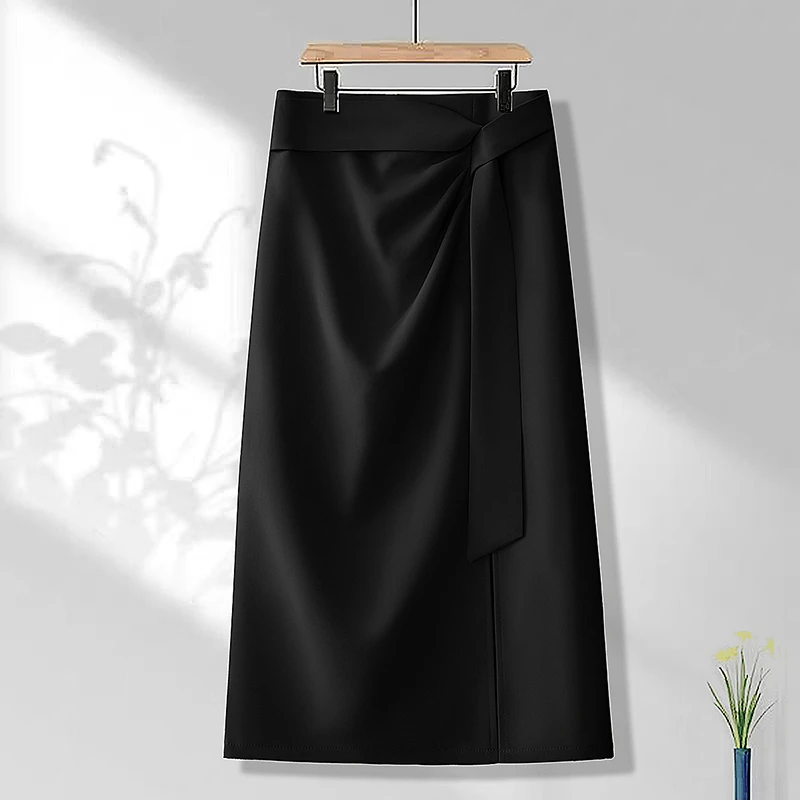 开叉包臀裙女2025夏季新款气质中长款西装显瘦半身裙职业通勤女装