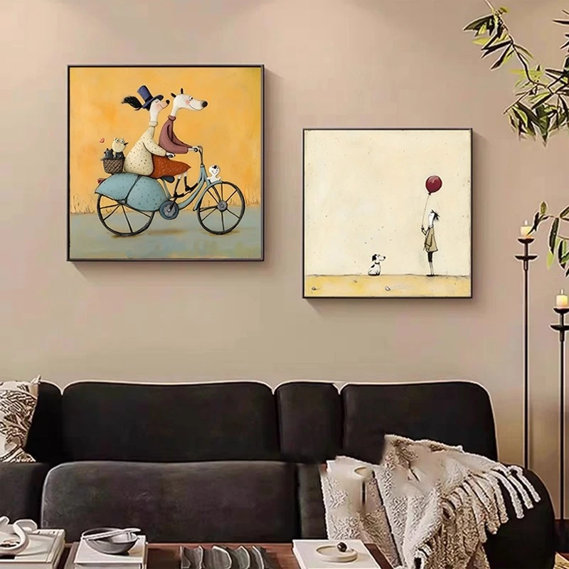 客厅装饰画卡通餐厅墙壁墙面挂画小众艺术书房卧室餐厅挂画背景墙