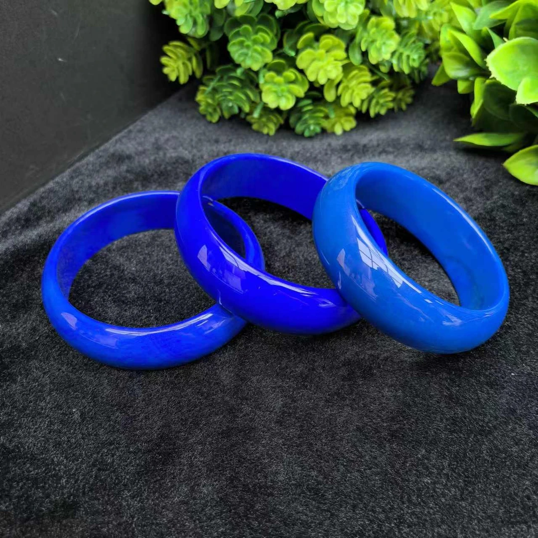 S6287【福嘟嘟珠宝】苍天之瞳蓝宽版轮胎玛瑙手镯-多样性只发一件