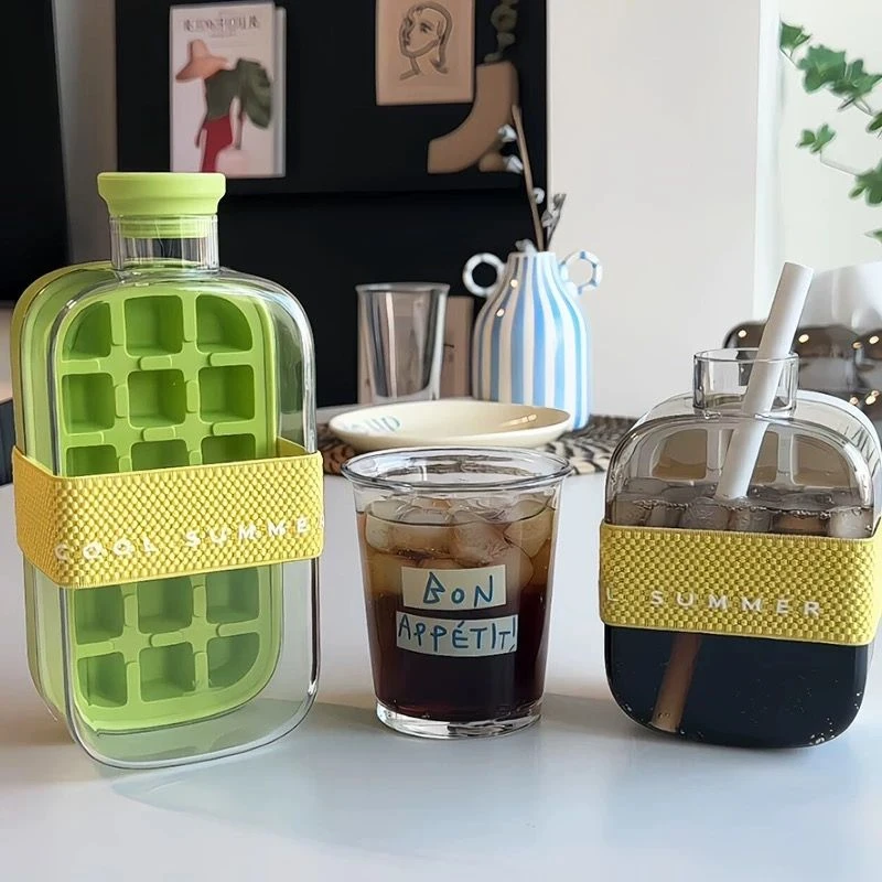 全封闭方块按压式长条冰格水壶食品级冰盒冰块模具自制家用冰箱