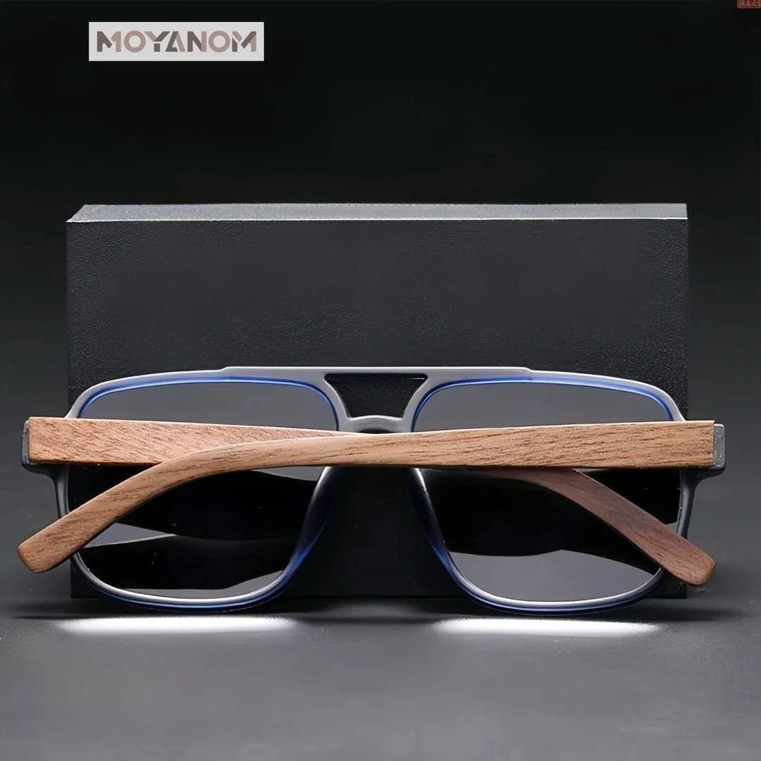 时尚男士都市轻盈墨镜高档太阳眼镜偏光复古网红磨砂木质双梁潮流