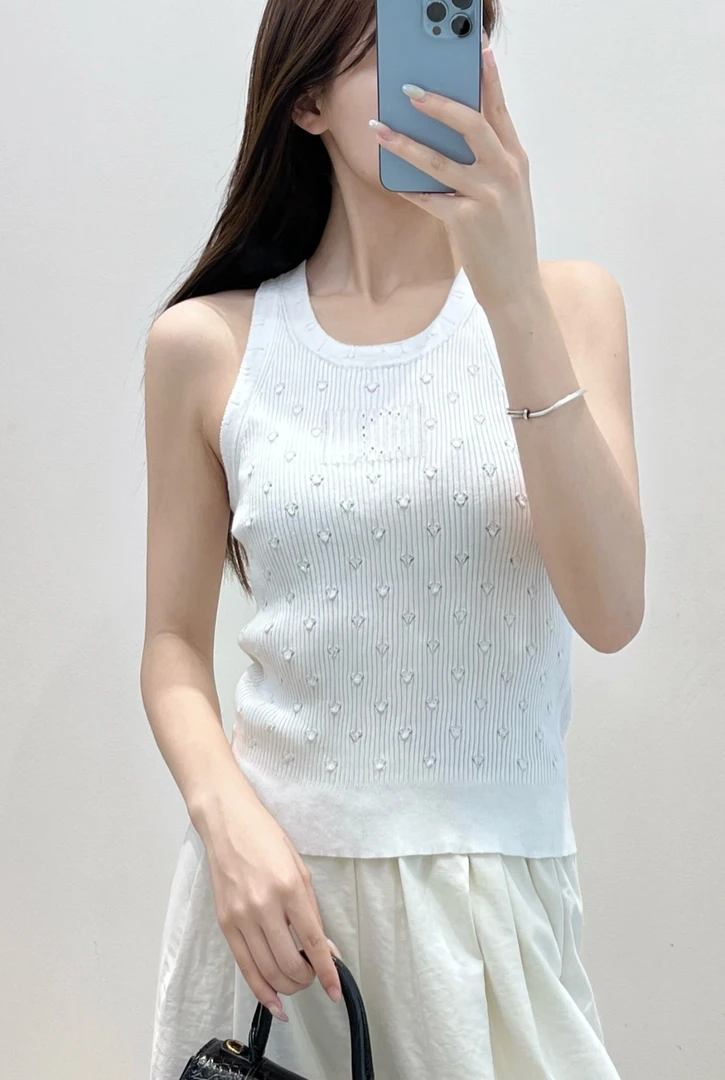 【长芯】25SS新款简约气质百搭镂空针织背心YZ24K01116