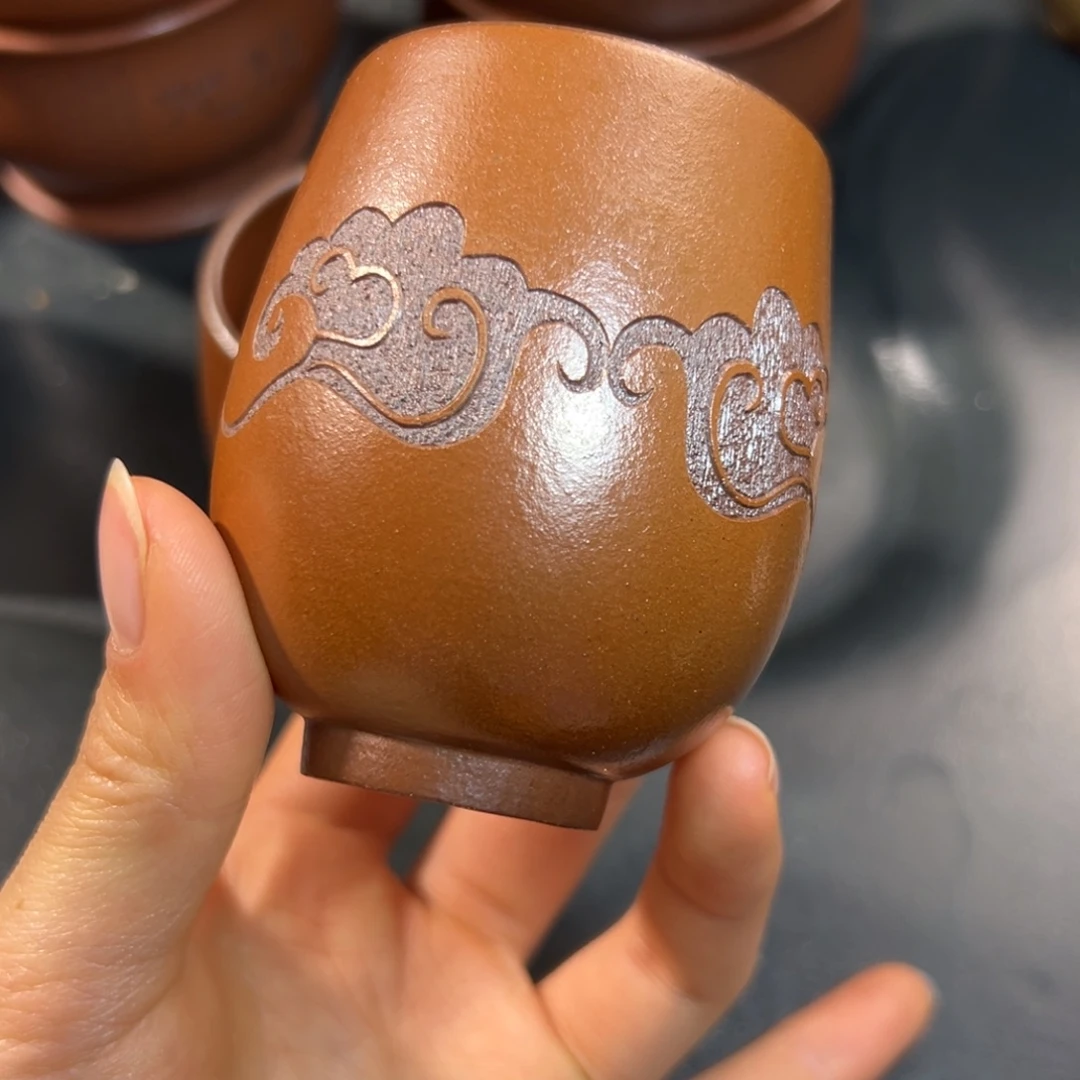 紫砂茶杯柴烧主人杯