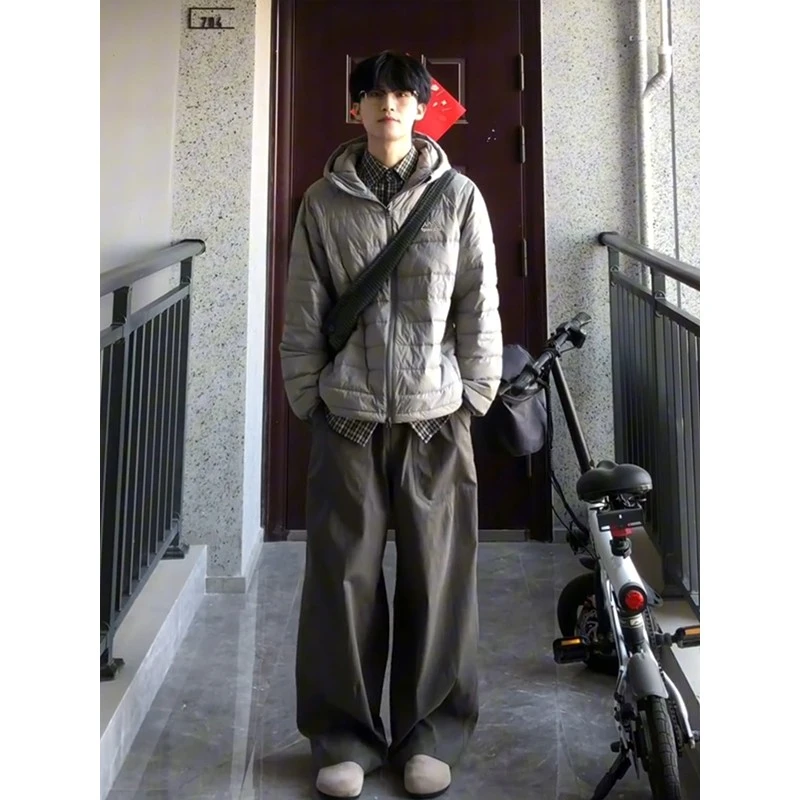 轻薄排骨连帽棉服男秋冬加厚保暖运动防寒服外套cleanfit棉衣棉袄