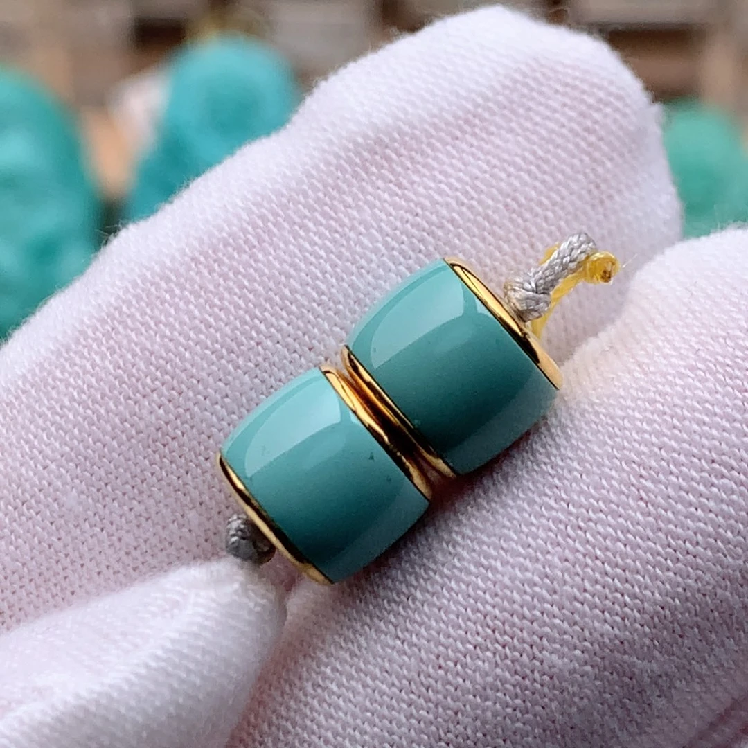 绿松石18K金镶嵌珠宝奇石