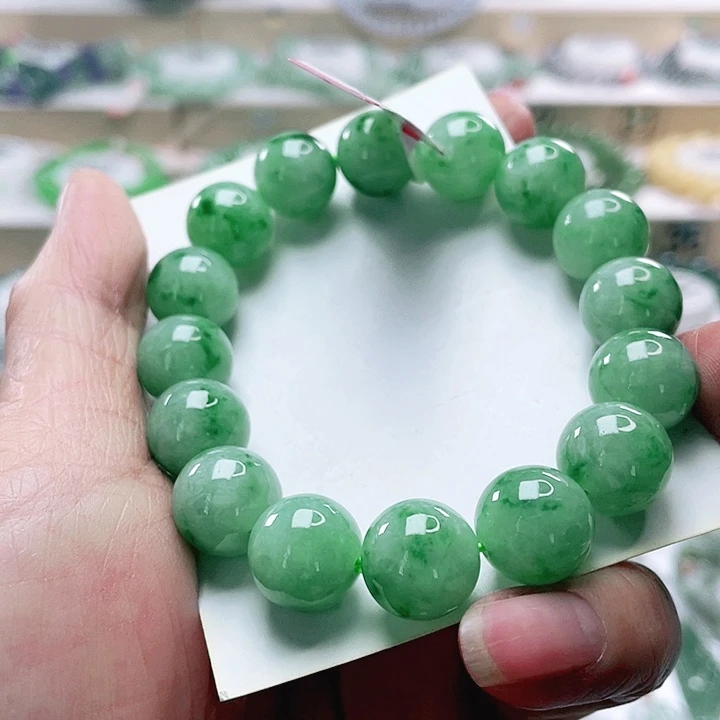 翡翠未镶嵌手链天然翡翠手链13mm