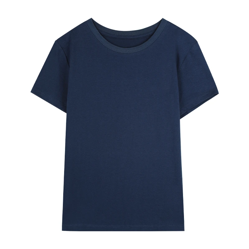 2025S/S韩版百搭纯棉休闲简约夏季春夏宽松纯色圆领T恤36885S