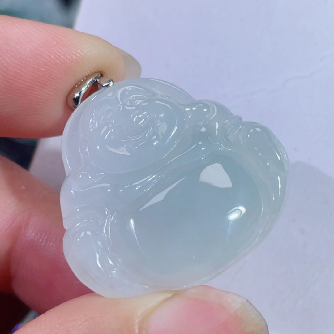 翡翠银S925镶嵌颈饰佛公