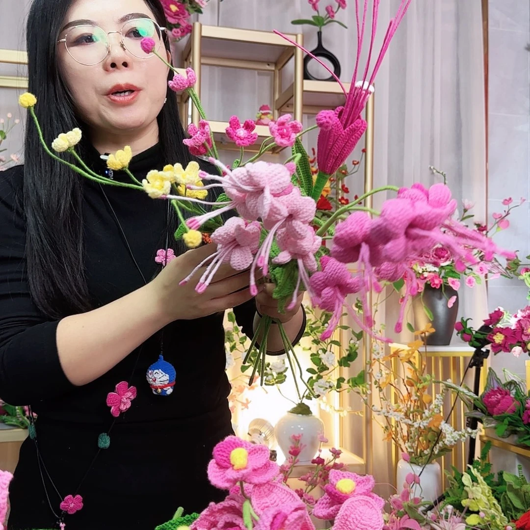 纯手工钩织手工钩织设计花束