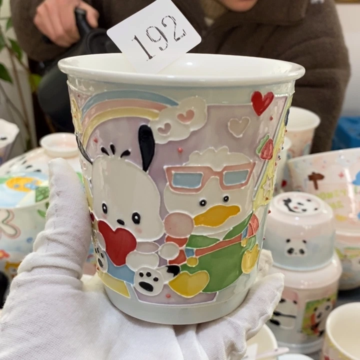 杯?****巫景德镇釉下彩手绘