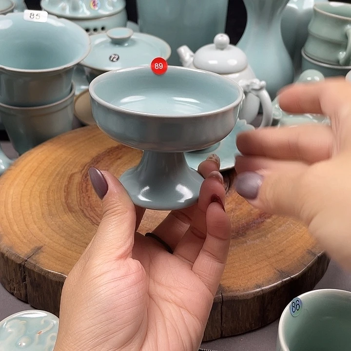 正***然瓷片高足杯8888888888988