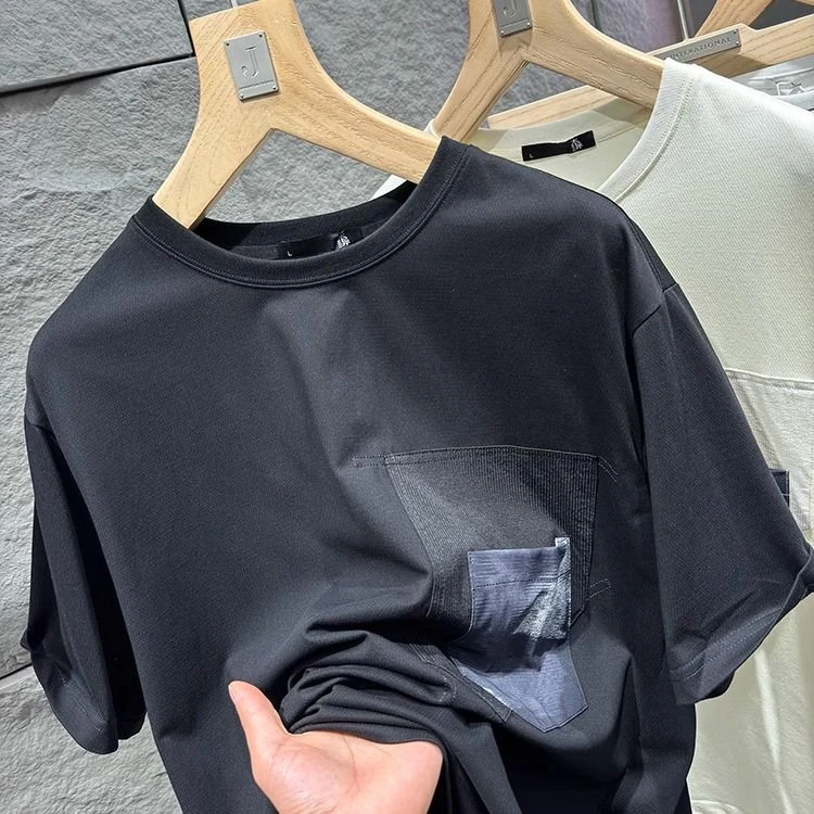 1111 # 25年新款!UUS【木异】腔调拼接口袋男士短袖T恤