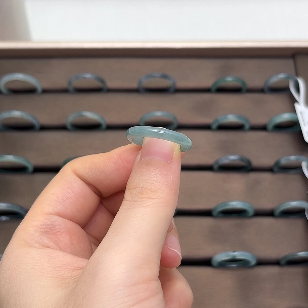 翡翠戒指未镶嵌天然a货翡翠素圈戒圈