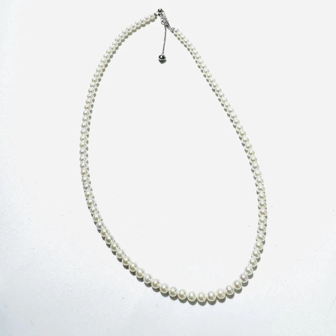 S925银天然淡水珍珠项链3mm/2359