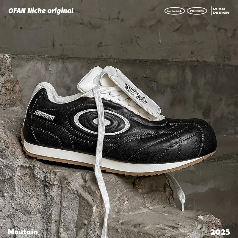 小众原创复古足球阿甘鞋男女款2025春季新款运动休闲厚底慢跑鞋子