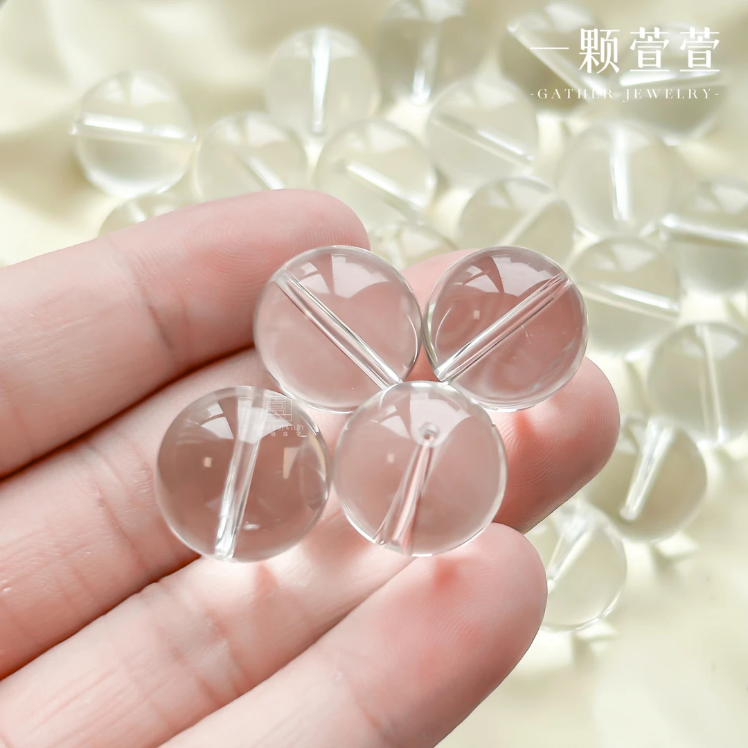 【一颗萱萱】DIY简约白水晶单珠10172精致（多样性发其一）