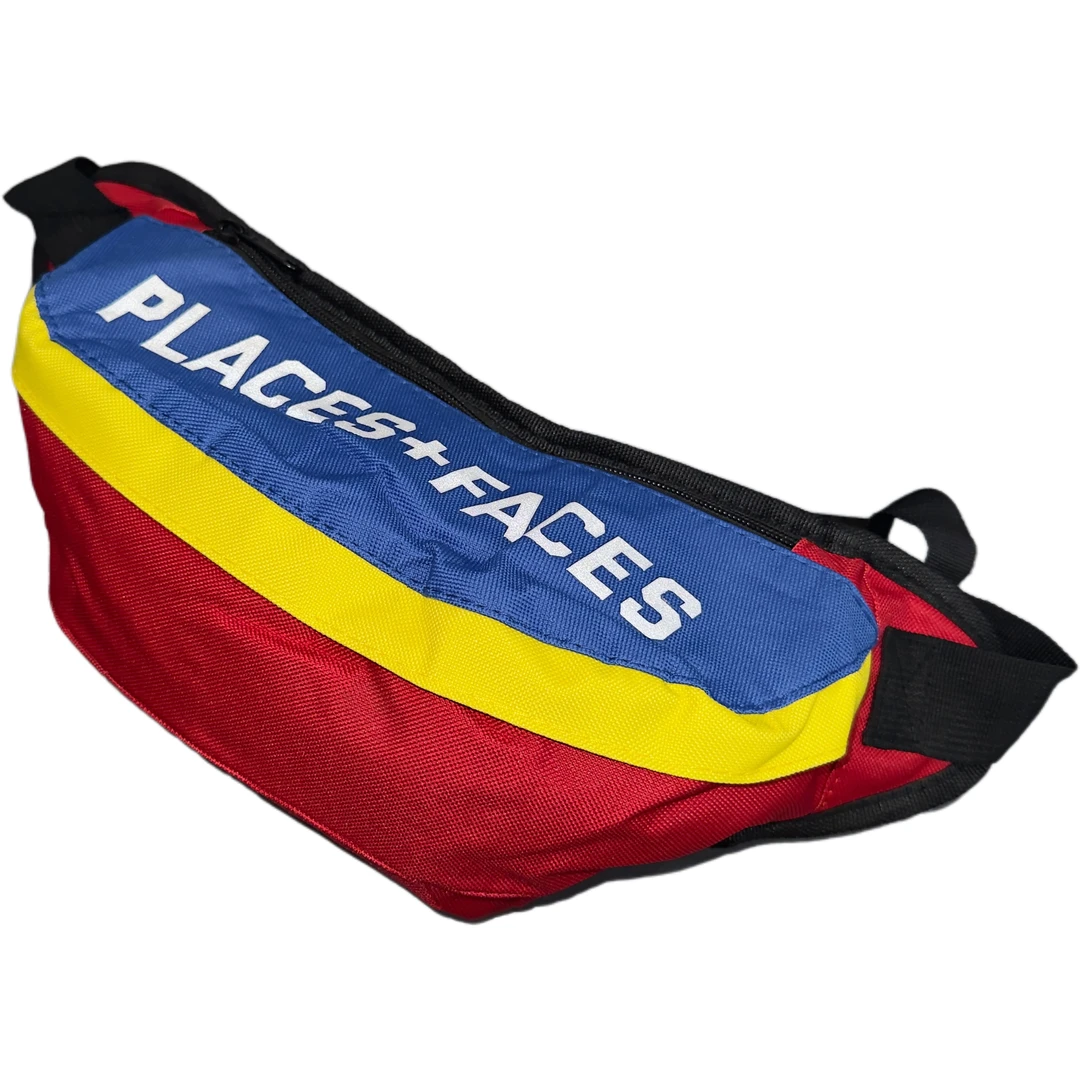 彩虹拼色斜挎腰包骑行户外复古小包