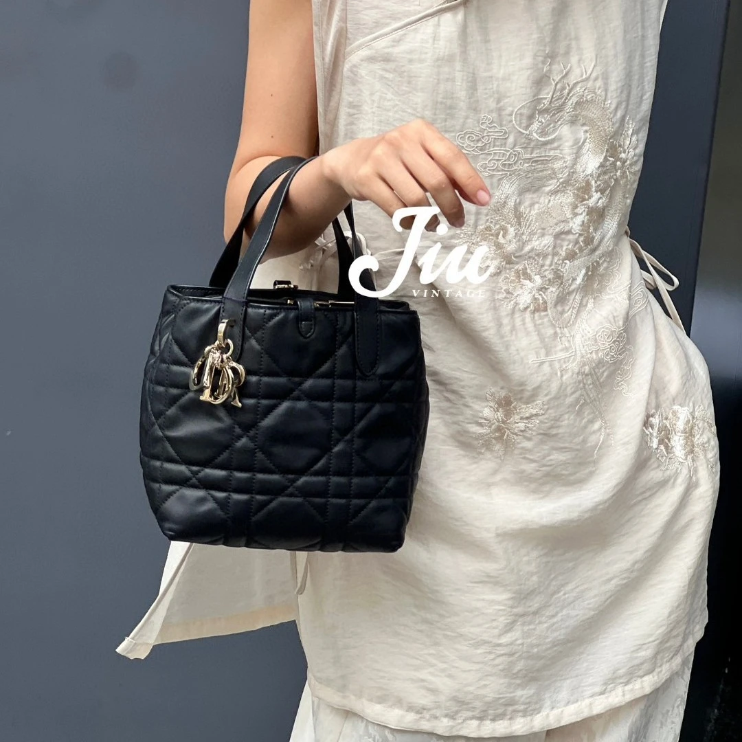 未使用 DIOR/迪奥 黑色竖版小号 toujours 尘袋中溯 JM2-7665