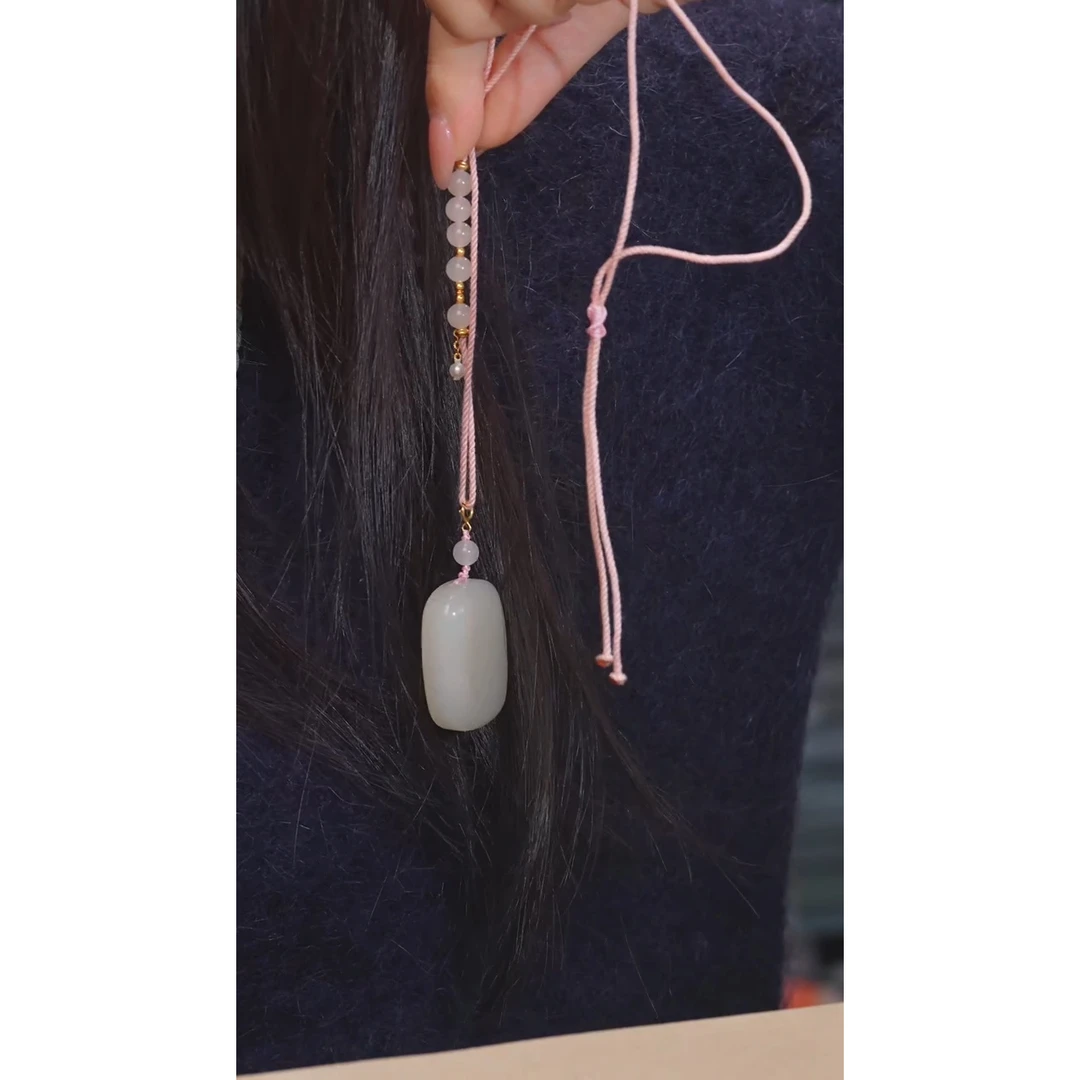 和田玉吊坠不含链未镶嵌藕粉@@W9395