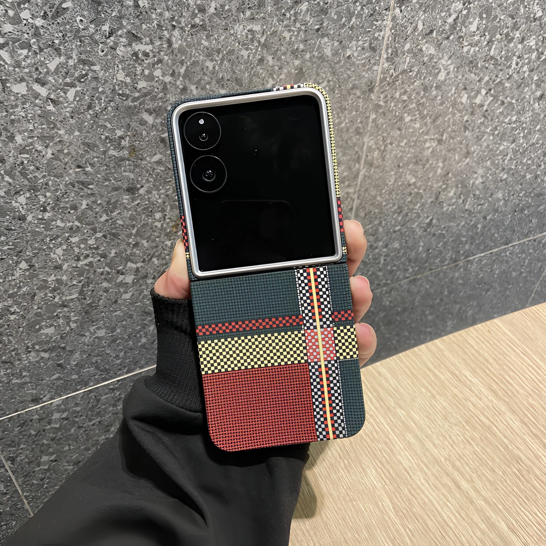 适用小米mixflip手机壳超薄碳纤维纹理MixFlip折叠屏防摔保护壳