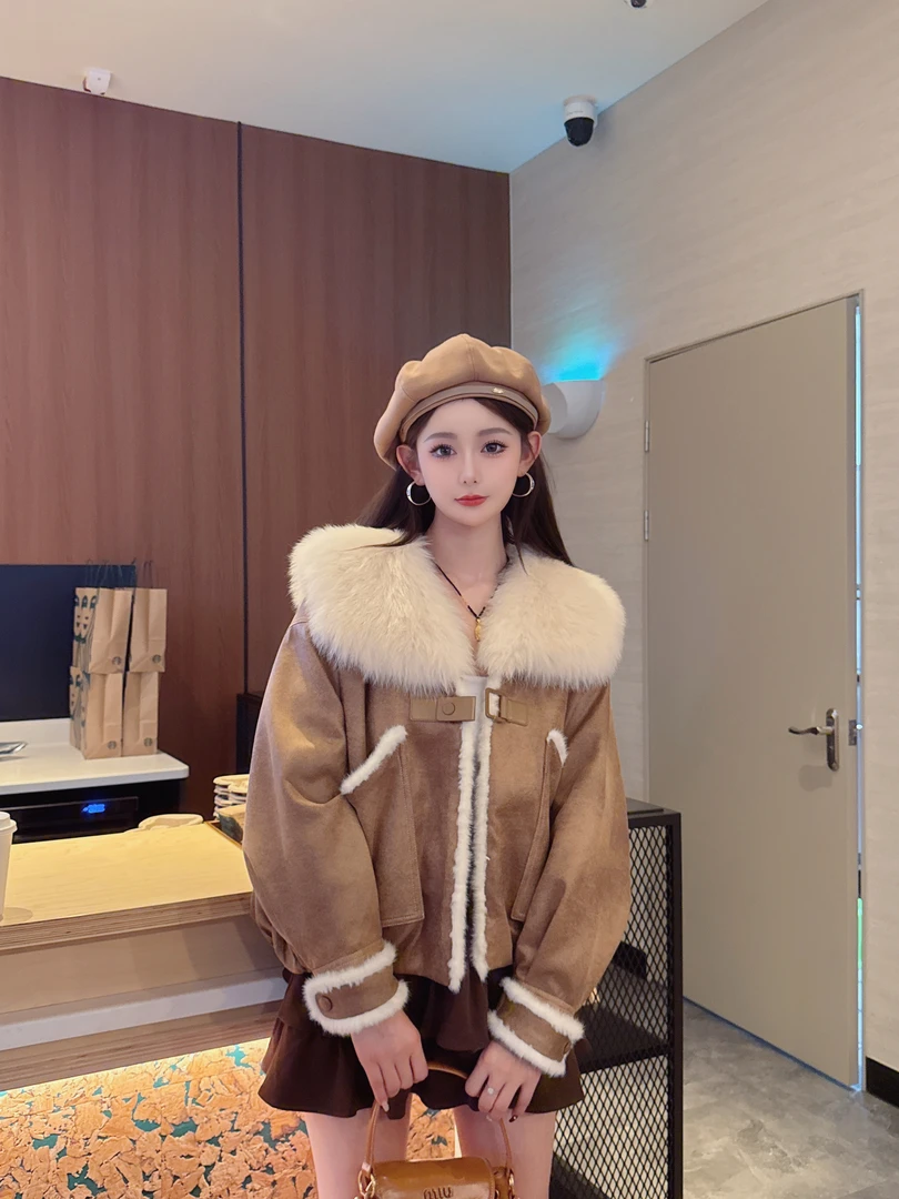 【花花推荐】25003时尚网红风皮草狐狸毛水貂毛皮服装外套女
