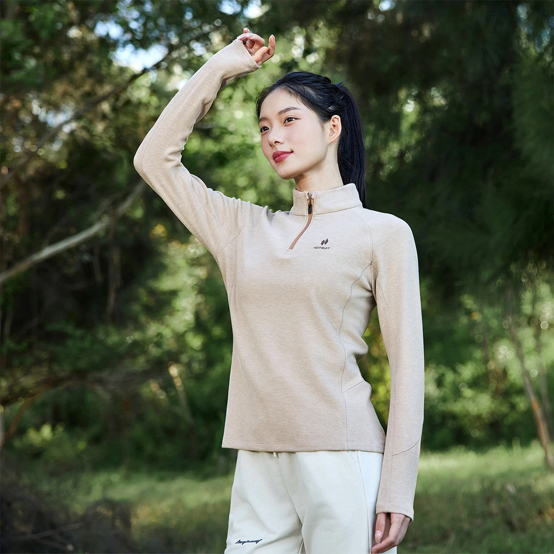 HOTSUIT/后秀户外半拉链立领保暖抗静电抓绒衣女款H2222 0120