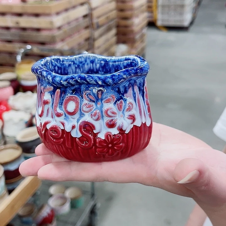 有孔，凑10元包邮陶瓷花盆发货！