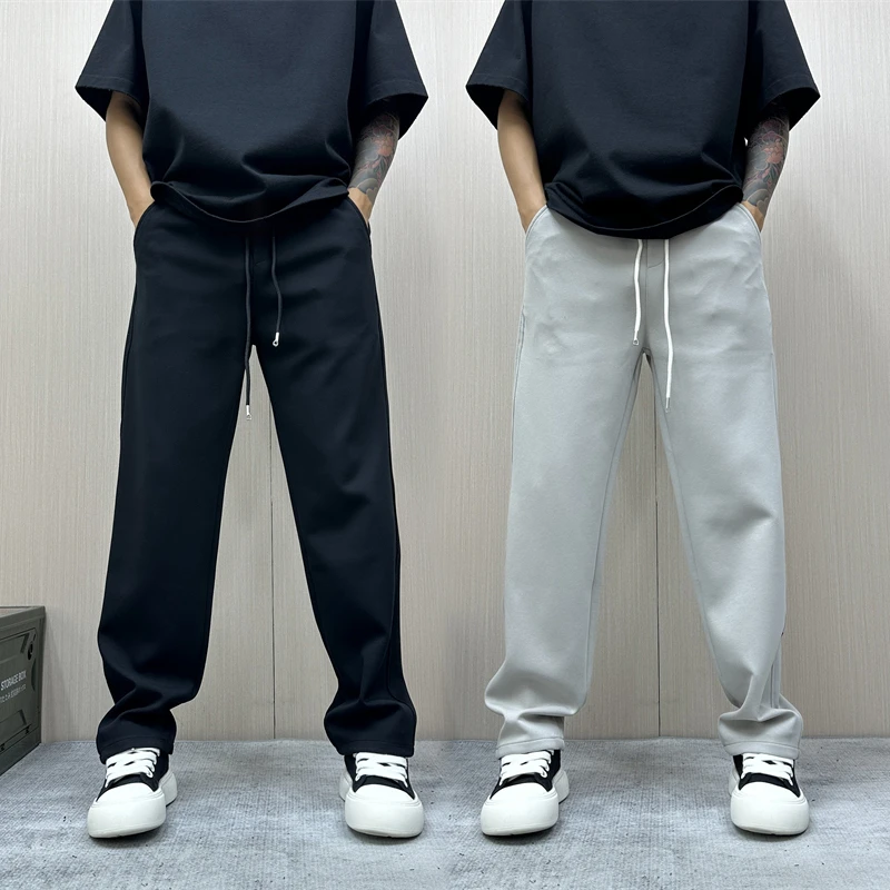 昊Studio秋季新款裤潮休闲长裤免烫男裤运动风宽松潮流百搭休闲裤