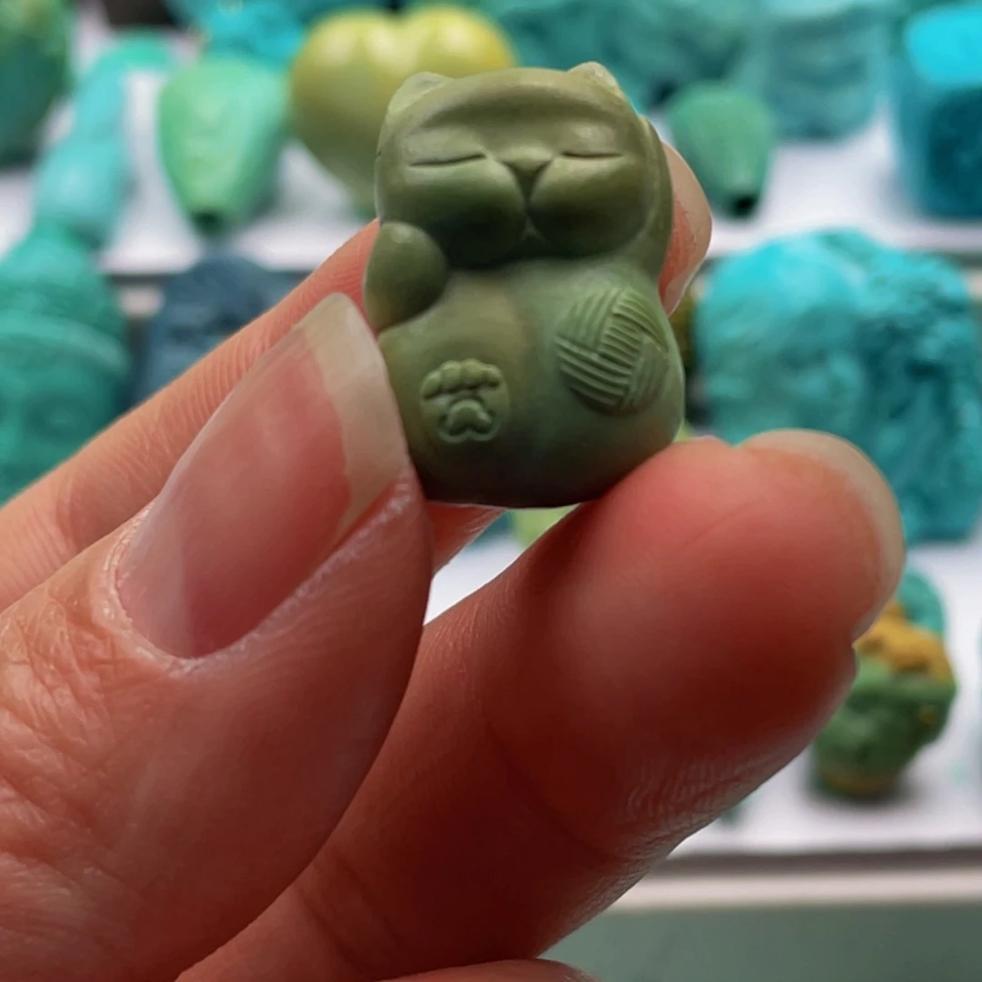 绿松石猫猫未镶嵌苏*