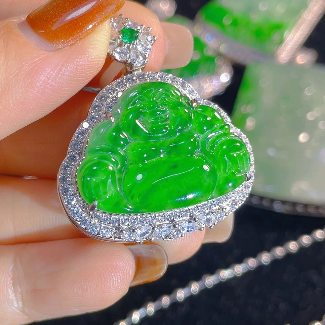 翡翠银S925镶嵌颈饰翡翠